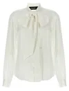 Dsquared2 'paris Bow' High Neck Shirt In Neutral