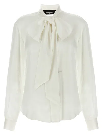 Dsquared2 Paris Bow Shirt And Blouse In White