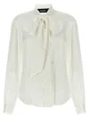 Dsquared2 'paris Bow' High Neck Shirt In White