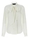 Dsquared2 'paris Bow' High Neck Shirt In White