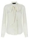 Dsquared2 'paris Bow' High Neck Shirt In Neutral