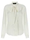 Dsquared2 'paris Bow' High Neck Shirt In White