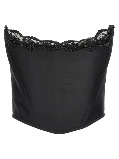 Dsquared2 "parisian Corset" Strapless Top In Black