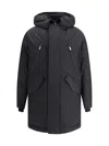 Dsquared2 Black Techno Down Polyester Parka With Hood In Black