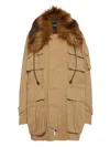 Dsquared2 Parka Mit Pelzkapuze In Brown