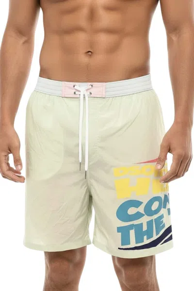 Dsquared2 Pastel Blue Logo Swim Shorts In Gray