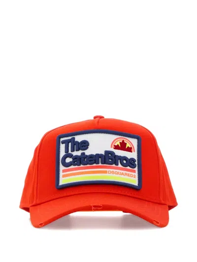 Dsquared2 Dsquared Men Orange Gabardine Baseball Cap