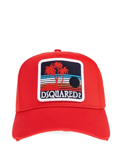 Dsquared2 Patch-detail Baseball Cap In Red