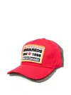 Dsquared2 Patch-detail Corduroy Baseball Cap In Red