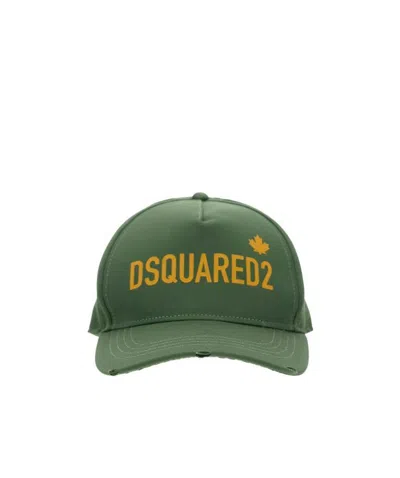 Dsquared2 Patch-detail Cotton Cap In Green