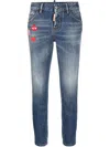 Dsquared2 Patch-detail Denim Jeans In Blue