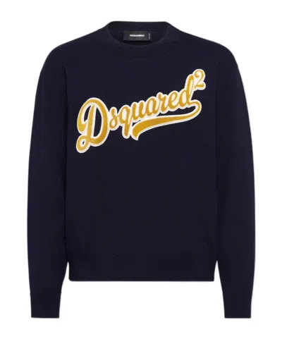 Dsquared2 Patch Knit Sweater In Black
