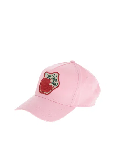 Dsquared2 Patch Logo Baseball Cap In Pink