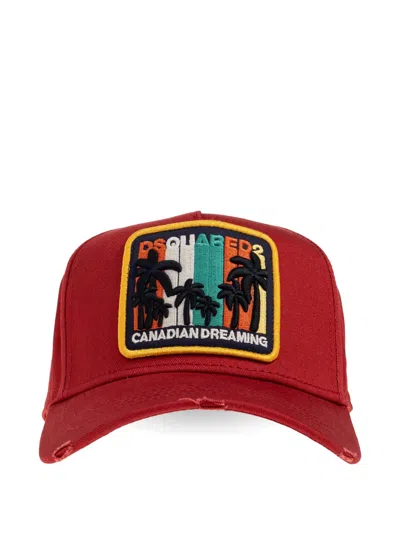 Dsquared2 Patched Baseball Cap In Red