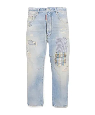Dsquared2 Patched Superlite Kawaii Jeans In Yellow