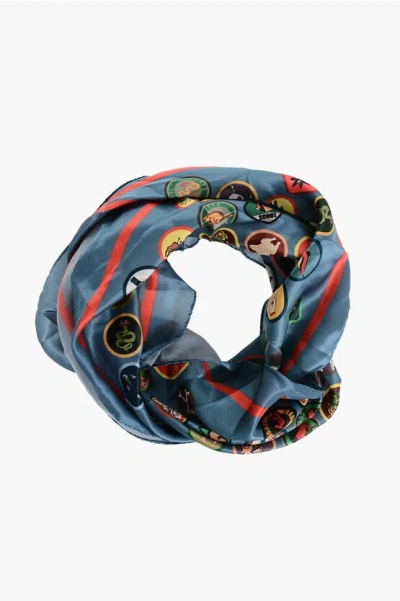 DSQUARED2 PATCHES PATTERNED SILK FOULARD