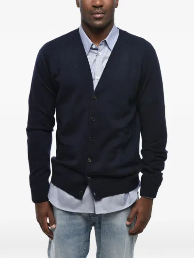Dsquared2 Patch-pocket V-neck Cardigan In Blue