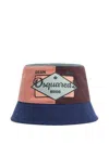 Dsquared2 Patchwork Bucket Hat In Blue