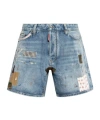 Dsquared2 Patchwork Medium Wash Boxer Shorts In Blue