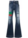 Dsquared2 Patchwork Wide-leg Jeans In Blau