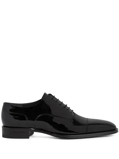 Dsquared2 Patent Leather Lace-up Shoes In Black