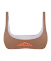 Dsquared2 Logo-print Bikini Bra In Brown