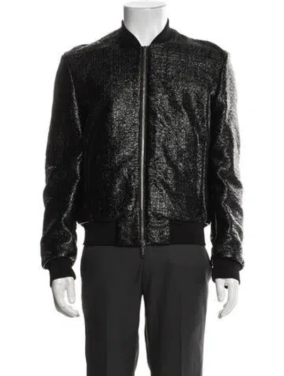 Pre-owned Dsquared2 Patterned Bomber Jacket In Black