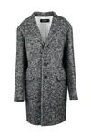 Dsquared2 Patterned Coat - Black/white In Gray