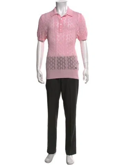 Pre-owned Dsquared2 Patterned Collar Polo Shirt In Pink