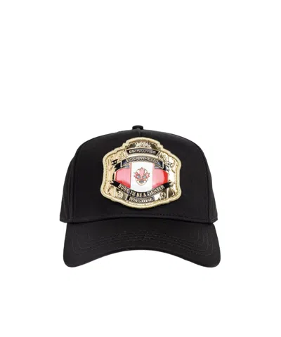 Dsquared2 Patterned Hat In Black