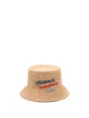 Dsquared2 Beige Hat With Logo Lettering Embroidery On The Front In Nude