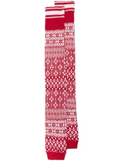 Dsquared2 Patterned-jacquard Leg Warmers In Red