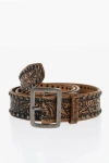 Dsquared2 Patterned Leather Belt With Studs 40mm