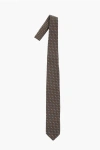 Dsquared2 Patterned Silk And Cotton Tie In Brown