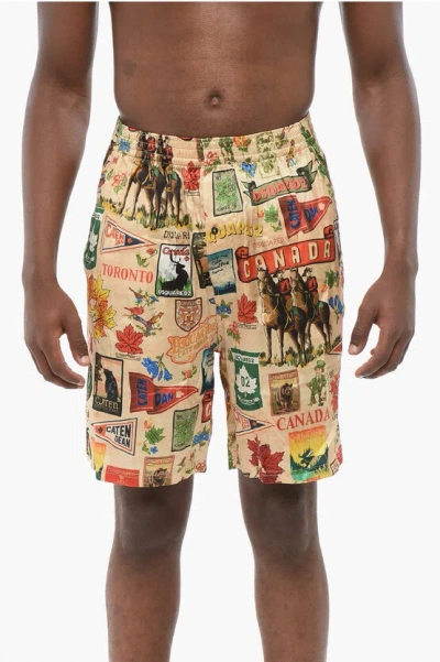 Dsquared2 Patterned Silk Blend Pijama Shorts