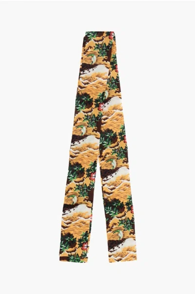 Dsquared2 Patterned Silk Hawaii Foulard In Multi