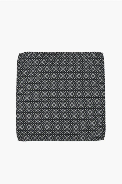Dsquared2 Patterned Silk Pocket Square In Blue