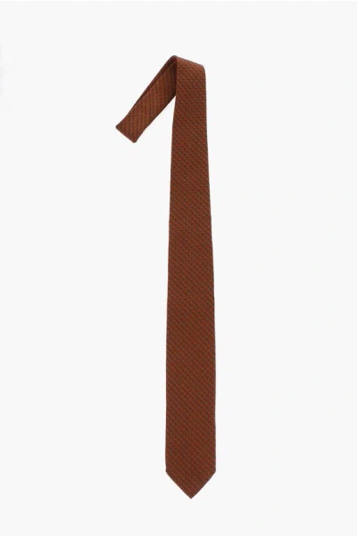 Dsquared2 Patterned Silk Tie In Brown