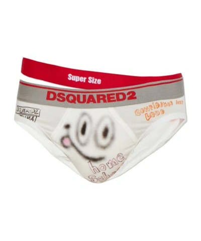 Dsquared2 Patterned Triangle Briefs In White