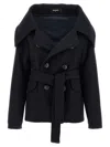 Dsquared2 Peacoat Robe Coat In Black