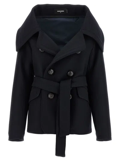 Dsquared2 Peacoat Dressing Gown Coats And Trench Coats Blue