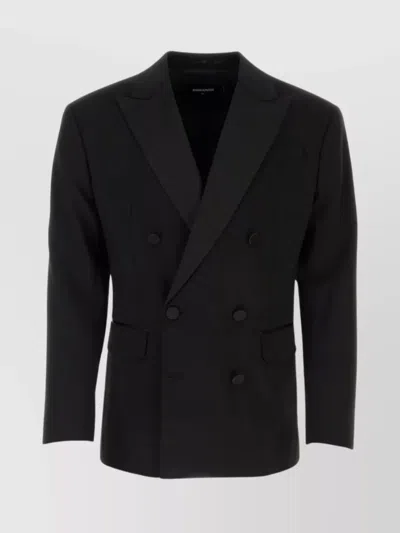 DSQUARED2 PEAK LAPEL STRETCH WOOL BLAZER