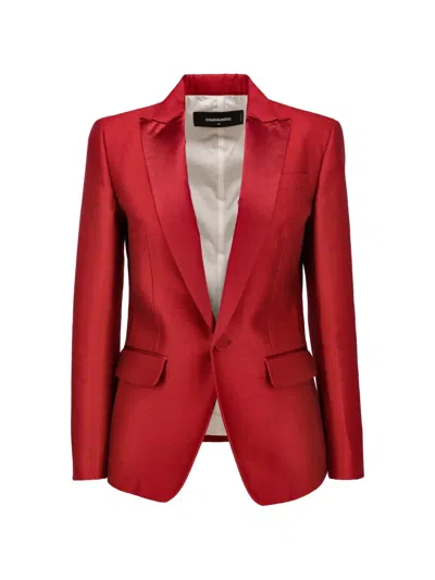 Pre-owned Dsquared2 Peak-lapel Single-breasted Blazer In Red