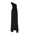 Dsquared2 One Shoulder Viscose Crepe Long Dress In Black