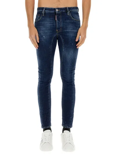 Dsquared2 Perfect Clean Wash Tidy Biker Jeans In Navy