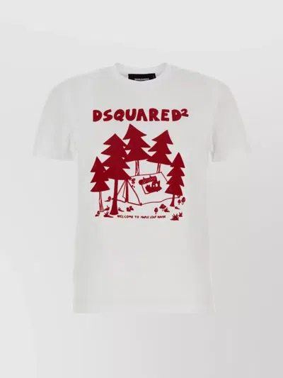 Dsquared2 Perfect Crew Neck Graphic Print T-shirt In White