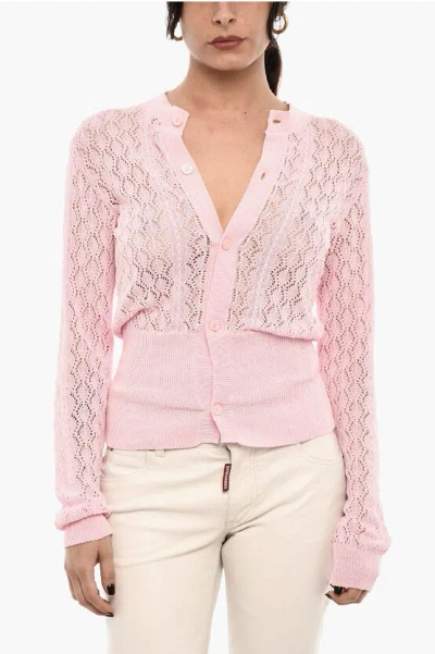 Dsquared2 Perforated Cardigan With Logoed Buttons Grösse Xs