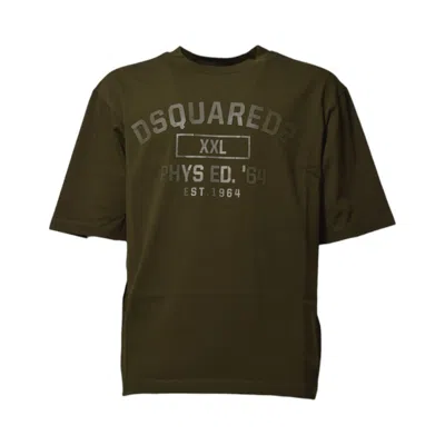 Dsquared2 Phys Ed T-shirt In Dark Green Cotton