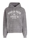 Dsquared2 Distressed Logo-print Hoodie In Grey