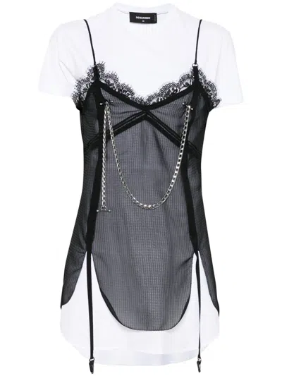 DSQUARED2 PIERCED APRON DRESS